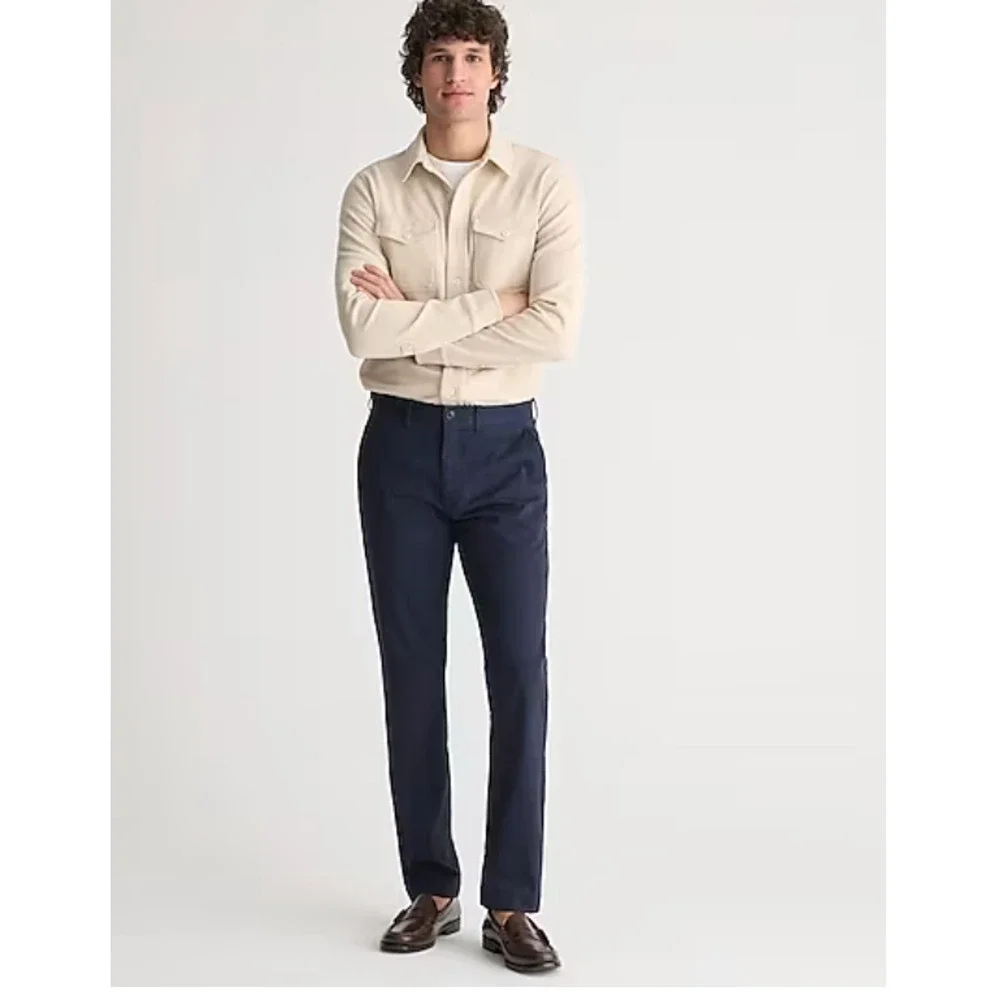 J Crew Mens 1040 Athletic Taper Stretch Chinos 36 x 32 NWT Pants Navy Blue AV209